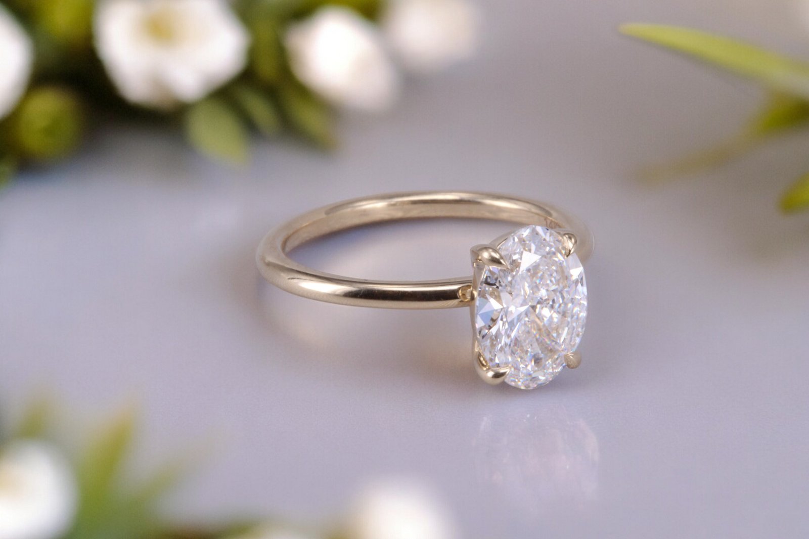 Custom-made oval diamond ring for Del Mar couples