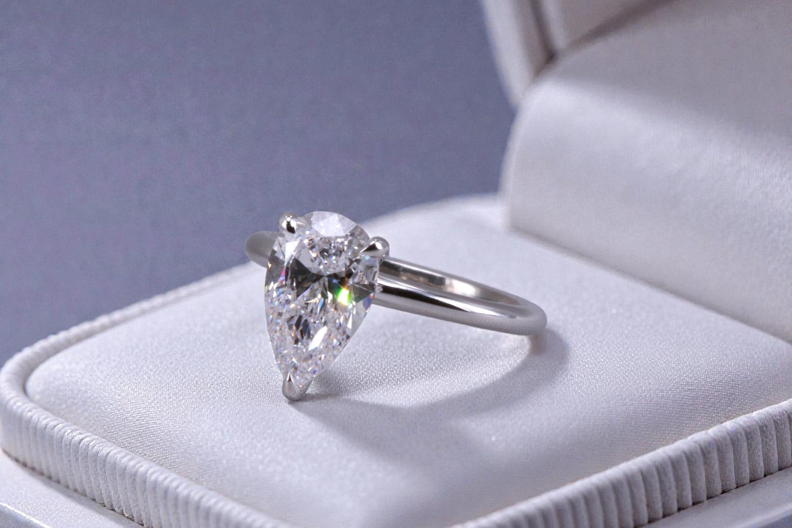 Custom pear diamond ring for Del Mar couples