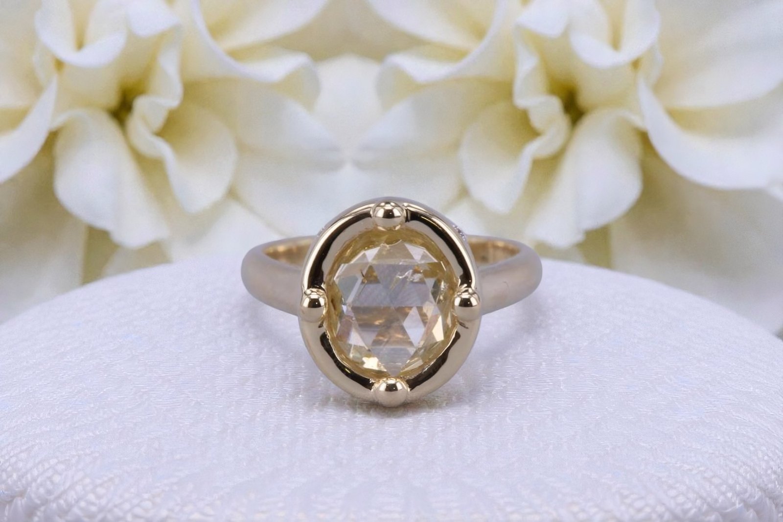 Handcrafted bezel set diamond ring for couples in Del Mar